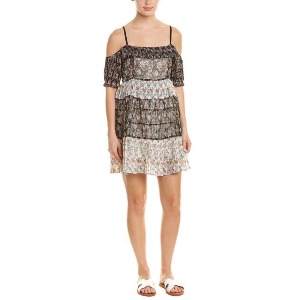 Foxiedox Antonia Off The Shoulder Tiered Floral Dress Large NWT